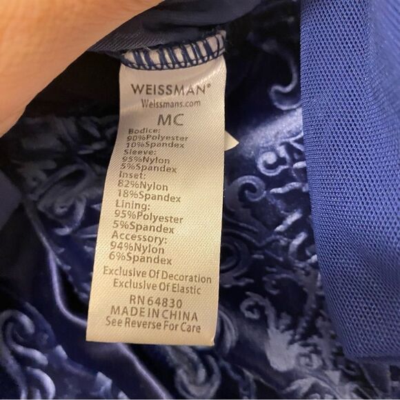 WEISSMAN Dance costume blue poet sleeve velvet burnout Heathens 10861 MC 10/12 - Picture 6 of 9